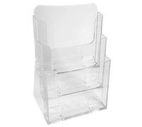 Exacompta - Réf. 74158D - 1 distributeur de prospectus sur table - 3 compartiments - Monobloc - Dimensions : Prof.15,5 x larg.23,7 x Haut.33,9 cm - Format à classer A4 - Cristal