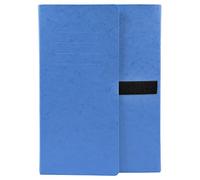 Chemise extensible 3 rabats carte lustrée sangle scratch - 24x32cm - Bleu