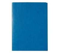 Exacompta - Réf. 742E - Carton de 10 chemises à dos extensible en carte lustrée - 3 rabats - fermeture par bande auto-agrippante/scratch - dimensions 24 x 32 cm - pour documents au format A4 - bleu