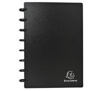 Exacompta - Réf. 75151E - Carton de 5 Porte-cartes de visite noir amovible à anneaux - en PP rigide - pour 120 cartes - pochettes détachables pour insérer 6 cartes - A5 - intercalaires 12 onglets