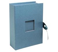 Exacompta - Réf. 77603E - Coffret photos OfficeByMe - en papier texturé bleu canard - fenêtre de personnalisation - fermeture à ruban - pour conserver des photos ou des fiches jusqu'à 13x18 cm
