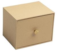 Exacompta - Réf. 78602E - 2 boîtes photos à tiroir Office By Me avec 4 intercalaires - pour fiches A6 ou de photos 11x15cm ou 10x15cm - recouvertes de papier effet textile beige