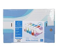EXACOMPTA Lot 5 boites archive dos 80mm carton ondulé - Couleurs assorties
