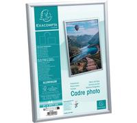 EXACOMPTA - Ref. 83758D - 1 cadre photo A3 - à poser sur une table ou à accrocher au mur - bords en aluminium - vertical ou horizontal - dimensions : 42,7 x 33,1 x 2,6 cm - cristal