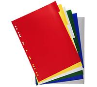 Exacompta - Réf. 83H - Intercalaires en polypropylène souple avec 6 onglets neutres - Indéchirables - Format à classer A4 maxi - Dimensions 24,5 x 29,7 cm - Couleurs assorties