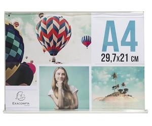 Exacompta - Réf. 84059D - 1 Porte-visuel incliné horizontal A4 - Dimensions Prof 30 x larg 9,5 x H 21,5cm - PMMA (acrylique) pour photos, publicités, menus restaurants, hôtels - Cristal