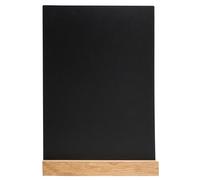 Exacompta - Réf. 84240D - 1 Support à message vertical avec socle bois A4, tableau de table - Ardoise Porte-menu double-face - Pour café, bar, restaurant, Foodtruck - 21 x 5,2 x 29,7 cm - Noir