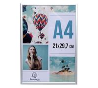 Exacompta - Réf. 84758D - 1 cadre photo A4 - à poser sur une table ou accroché au mur - Bords en aluminium - Utilisation verticale ou horizontale - dimensions : 30,5 x 21,8 x 2,6 cm - cristal