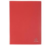 Exacompta - Réf. 85105E - Carton de 8 Protèges-documents OPAK - 100 pochettes grainées antireflet - 200 vues - pour format A4 - dimensions 24 x 32 cm - couverture en polypro souple - couleur rouge
