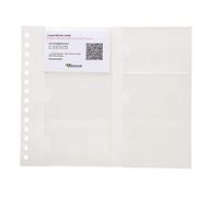 Exacompta - Réf. 85134E - Paquet de 10 recharges pochettes détachables pour porte-cartes de visite amovible à anneaux Exacard (réf 75134E) - capacité 120 cartes - dimensions 19 x 23 cm