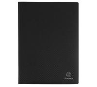 Exacompta - Réf. 8521E - Carton de 20 Protèges-documents OPAK - 20 pochettes grainées antireflet - 40 vues - pour format A4 - dimensions 24 x 32 cm - couverture en polypro souple - couleur noir