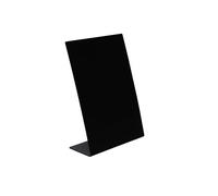 Exacompta - Réf. 85230D - 1 Support à messages incliné vertical A5 en ardoise, tableau noir pour restaurant, menus, food truck, fête, mariage - Dimensions 15,3 x 6,3 x 20 cm - Coloris noir
