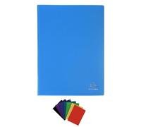 Exacompta - Réf. 8540E - Carton de 12 Protège-documents OPAK - 40 pochettes grainées antireflet - 80 vues - pour format A4 - dim 24 x 32 cm - couverture en polypro souple - 8 couleurs assorties