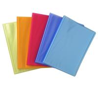 Exacompta - Réf. 85477E - Carton de 12 Protège-documents Linicolor - 40 pochettes cristal lisse - 80 vues - pour A4 - dim 24 x 32 cm - couverture en polypro rigide - 5 couleurs assorties