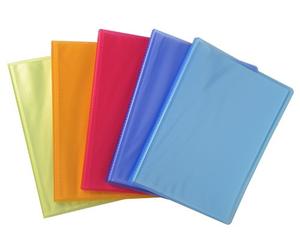 Exacompta - Réf. 85477E - Carton de 12 Protège-documents Linicolor - 40 pochettes cristal lisse - 80 vues - pour A4 - dim 24 x 32 cm - couverture en polypro rigide - 5 couleurs assorties