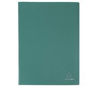 Exacompta - Réf. 8553E - Carton de 12 Protèges-documents OPAK - 50 pochettes grainées antireflet - 100 vues - pour format A4 - dimensions 24 x 32 cm - couverture en polypro souple - vert foncé