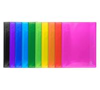 Exacompta - Réf. 85570E - Carton de 12 Protège-documents Iderama - 50 pochettes cristal lisse - 100 vues - pour A4 - dim 24 x 32 cm - couverture en polypro semi-rigide - couleurs assorties