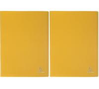 Exacompta - Réf. 8559E - 1 Protège-documents OPAK - 50 pochettes grainées antireflet - 100 vues - pour format A4 - dimensions 24 x 32 cm - couverture en polypro souple - couleur jaune (Lot de 2)