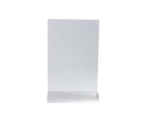 Exacompta - Réf. 85658D - Carton de 5 Porte-visuels inclinés sur pied aluminium vertical - Dimensions 21 x 30 x 8,5 cm - Porte-menu, carte des vins, affiches, document A5 - En PMMA - Alu/cristal