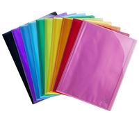 Exacompta - Réf. 85670E - Carton de 20 Protège-documents Iderama - 20 pochettes cristal lisse - 40 vues - pour A4 - dim 24 x 32 cm - couverture en polypro semi-rigide - 10 couleurs assorties