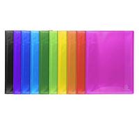 Exacompta - Réf. 85870E - Carton de 12 Protège-documents Iderama - 40 pochettes cristal lisse - 80 vues - pour A4 - dim 24 x 32 cm - couverture en polypro semi-rigide - 10 couleurs assorties