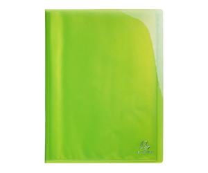 Exacompta - Réf. 85873E - 1 Protège-documents Iderama - 40 pochettes cristal lisse - 80 vues - pour A4 - dim 24 x 32 cm - couverture en polypro semi-rigide - couleur vert anis