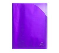 Exacompta - Réf. 85876E - 1 Protège-documents Iderama - 40 pochettes cristal lisse - 80 vues - pour A4 - dim 24 x 32 cm - couverture en polypro semi-rigide - couleur violet