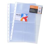 Exacompta - Réf. 86211E - Carton de 100 recharges pochettes détachables pour porte-cartes de visite amovible à anneaux (réf 75251E) - format A4-16 cartes de visite par page - dimensions 21 x 29,5 cm