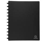 Exacompta - Réf. 86351E - Carton de 4 Protège-documents amovible à anneaux avec 30 pochettes grainées détachables - 60 vues - pour A4 - dim 24,5 x 31 cm - couverture rigide opaque - couleur noir