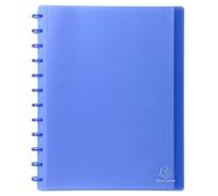 Exacompta - Réf. 86352E - Carton de 4 Protège-documents amovible à anneaux avec 30 pochettes grainées détachables - 60 vues - pour A4 - dim 24,5 x 31 cm - couverture rigide translucide - couleur bleu