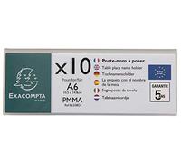Exacompta - Réf. 86358D - 1 Lot de 10 porte-noms (A6 plié) horizontal Office - Dimensions 150 x 55 mm - PMMA (acrylique) table, affichage, réception, bureau, magasin, restaurants - Couleur Cristal