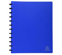 Exacompta - Réf. 86362E - 1 Protège-documents amovible à anneaux avec 30 pochettes grainées détachables - 60 vues - pour A4 - dim 24,5 x 31 cm - couverture rigide opaque - couleur bleu