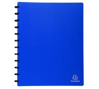 Exacompta - Réf. 86362E - Carton de 4 Protège-documents amovible à anneaux avec 30 pochettes grainées détachables - 60 vues - pour A4 - dim 24,5 x 31 cm - couverture rigide opaque - couleur bleu