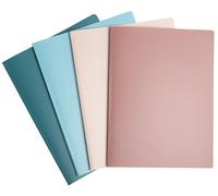 Exacompta - Réf. 86370E - Paquet de 4 Protège-documents Skandi - 30 pochettes grainées - 60 vues - pour A4 - dim 24 x 32 cm - couverture semi-rigide en polypro recyclé - 4 couleurs assorties