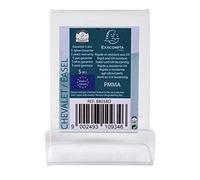 Exacompta - Réf. 88058D - 1 Chevalet support d'objet taille S - Dimensions Prof. 83 x Haut. 53 x larg. 30 mm - PMMA (acrylique) art de la table, support menu, livre, informatique - Couleur Cristal