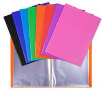 Exacompta - Réf. 88100E - Carton de 8 Protège-documents OPAK - 100 pochettes cristal lisse - 200 vues - pour format A4 - dimensions 24 x 32 cm - couverture en polypro semi-rigide - couleurs assorties