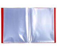 Exacompta - Réf. 88115E - Carton de 8 Protège-documents OPAK - 100 pochettes cristal lisse - 200 vues - pour format A4 - dimensions 24 x 32 cm - couverture en polypro semi-rigide - couleur rouge