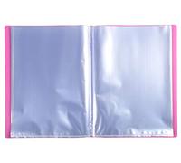 Exacompta - Réf. 88117E - Carton de 8 Protège-documents OPAK - 100 pochettes cristal lisse - 200 vues - pour format A4 - dimensions 24 x 32 cm - couverture en polypro semi-rigide - couleur rose