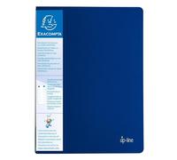 Exacompta - Réf. 88202E - Carton de 20 Protège-documents avec porte étiquette 3 faces Up Line - 20 pochettes - 40 vues - pour A4 - dimensions 24 x 32 cm - couverture en polypro rigide opaque - bleu