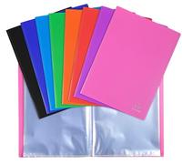 Exacompta - Réf. 8820E - Carton de 20 Protège-documents OPAK - 20 pochettes cristal lisse - 40 vues - pour format A4 - dimensions 24 x 32 cm - couverture en polypro semi-rigide - couleurs assorties