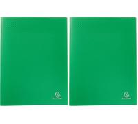 Exacompta - Réf. 8823E - 1 Protège-documents OPAK - 20 pochettes cristal lisse - 40 vues - pour format A4 - dimensions 24 x 32 cm - couverture en polypro semi-rigide - couleur vert clair (Lot de 2)