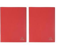 Exacompta - Réf. 8825E - 1 Protège-documents OPAK - 20 pochettes cristal lisse - 40 vues - pour format A4 - dimensions 24 x 32 cm - couverture en polypro semi-rigide - couleur rouge (Lot de 2)