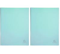 Exacompta - Réf. 88260E - 1 Protège-documents Aquarel - 20 pochettes cristal lisse - 40 vues - pour A4 - dim 24 x 32 cm - couverture en polypro semi-rigide - 5 couleurs pastels aléatoires (Lot de 2)