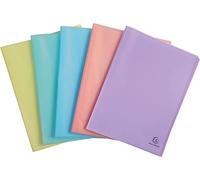 Exacompta - Réf. 88370E - 1 Protège-documents Chromaline Pastel - 30 pochettes cristal lisse - 60 vues - pour A4 - dim 24 x 32 cm - couverture en polypro recyclé translucide - 5 couleurs aléatoires