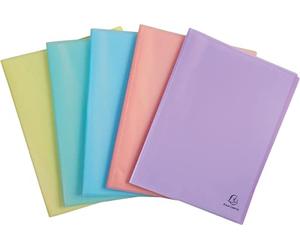 Exacompta - Réf. 88370E - 1 Protège-documents Chromaline Pastel - 30 pochettes cristal lisse - 60 vues - pour A4 - dim 24 x 32 cm - couverture en polypro recyclé translucide - 5 couleurs aléatoires