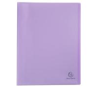 Exacompta - Réf. 88375E - 1 Protège-documents en polypropylène semi rigide Chromaline Pastel - 30 pochettes cristal lisse - 60 vues - couverture souple translucide - A4 - dim 24 x 32 cm - mauve