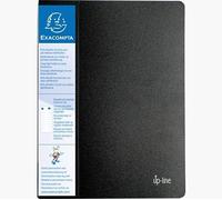 Exacompta - Réf. 88401E - 1 Protège-documents avec porte étiquette 3 faces Up Line - 40 pochettes - 80 vues - pour A4 - dimensions 24 x 32 cm - couverture en polypro rigide opaque - couleur noir