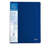 Exacompta - Réf. 88402E - 1 Protège-documents avec porte étiquette 3 faces Up Line - 40 pochettes - 80 vues - pour A4 - dimensions 24 x 32 cm - couverture en polypro rigide opaque - couleur bleu