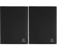 Exacompta - Réf. 8841E - 1 Protège-documents OPAK - 40 pochettes cristal lisse - 80 vues - pour format A4 - dimensions 24 x 32 cm - couverture en polypro semi-rigide - couleur noir (Lot de 2)