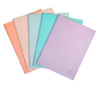 Exacompta - Réf. 88460E - Carton de 12 Protège-documents Aquarel - 40 pochettes cristal lisse - 80 vues - pour A4 - dim 24 x 32 cm - couverture en polypro semi-rigide - couleurs pastels assorties